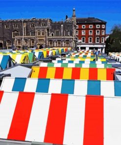 Norwich Market Norfolk paint by numbers