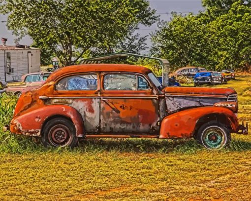 Old Rusty Car paint by numbers