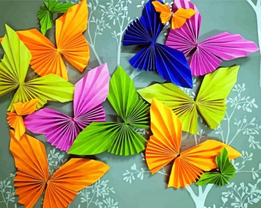 Origami Flowers paint by numbers