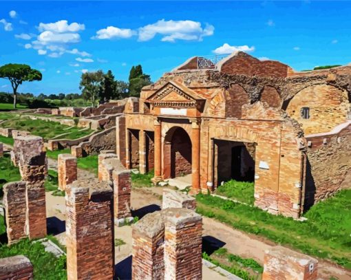 Ostia Antica Monuments paint by numbers