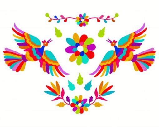 Otomi Colorful Birds paint by numbers