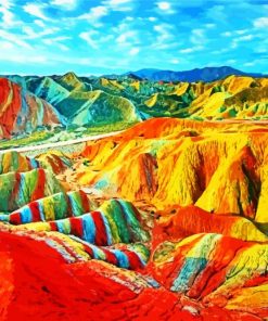 Rainbow Mountain Peru paint by numbers