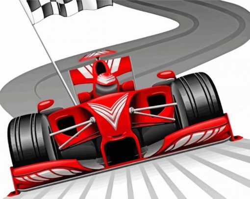 Red F1 paint by numbers