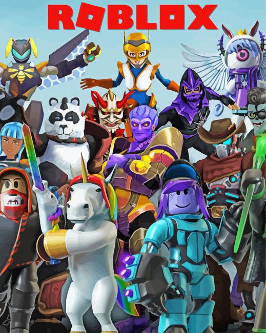 Roblox Video Game Characters paint by numbers