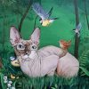 Sphynx Cat And Birds paint by numbers