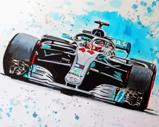 Splatter F1 Racing Car paint by numbers