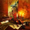 Still Life Violin And Candles paint by numbers
