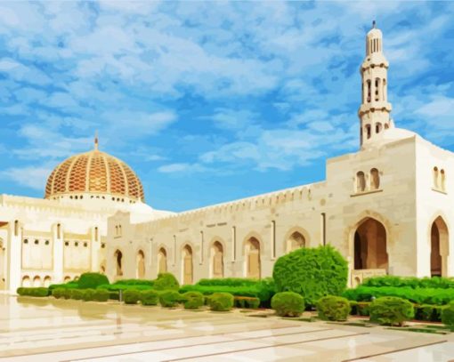 Sultan Qaboos Grand Mosque Muscat paint by numbers