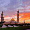 Sultan Qaboos Grand Mosque Muscat Sunset paint by numbers