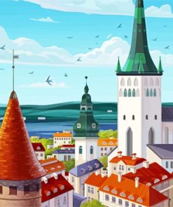 Tallinn City Estonia paint by numbers