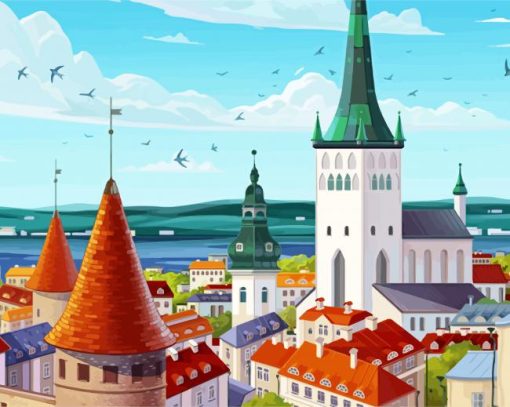 Tallinn City Estonia paint by numbers