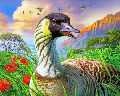 The Nene Goose paint by numbers