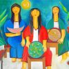 Three Women Vendors paint by numbers