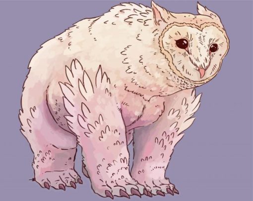 White Owlbear paint by numbers