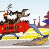 Wile E Coyote and The Road Runner Cartoon Characters paint by numbers
