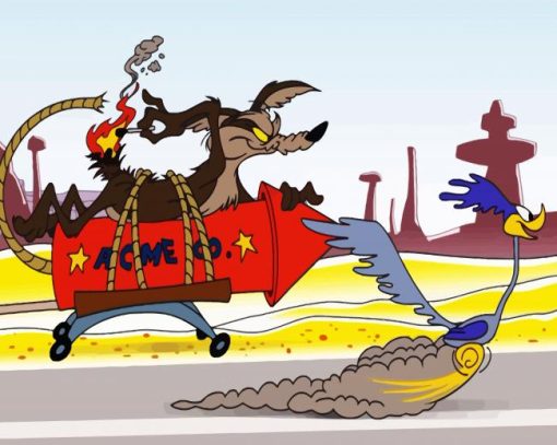 Wile E Coyote and The Road Runner Cartoon Characters paint by numbers