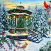 Winter Christmas Gazebo paint by numbers