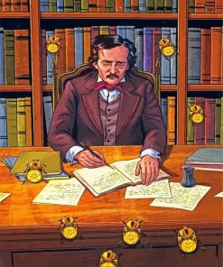 Writer Edgar Allan Poe paint by numbers