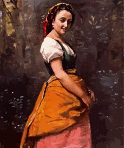 Young Woman in the Woods Corot paint by numbers