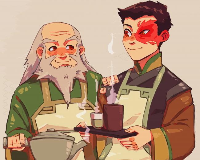 Zuko and Iroh paint by numbers