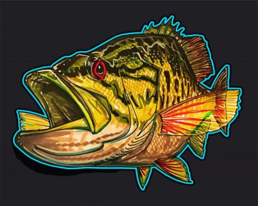 Aesthetic Smallmouth Illustration paint by numbers