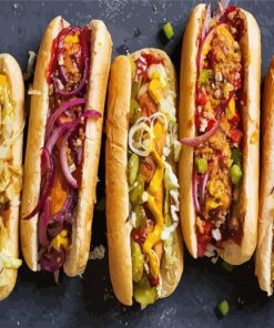 Aesthetic Hotdogs paint by numbers