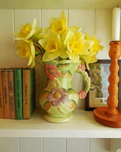 Aesthetic Jug and Wild Daffodils paint by numbers