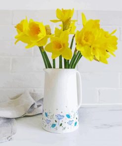 Aesthetic Jug and Wild Yellow Daffodils paint by numbers