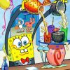 Aesthetic Spongebob and Gary paint by numbers