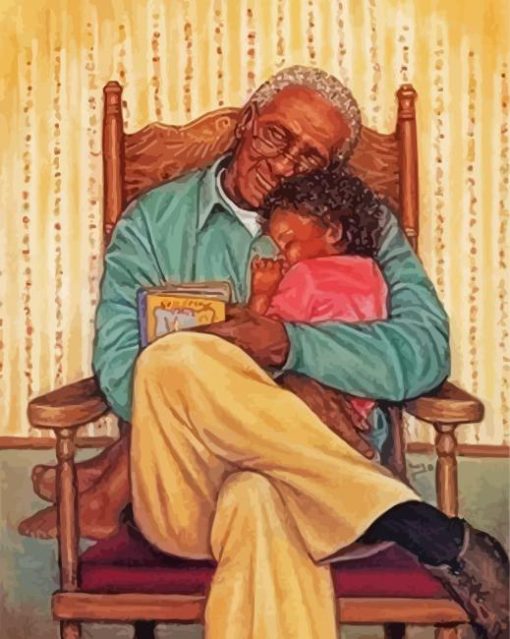 African American Grandpa paint by numbers