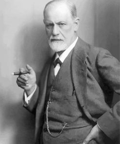 Black and White Sigmund Freud paint by numbers