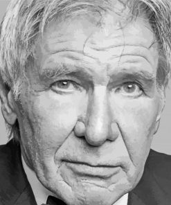 Black and White Harrison Ford paint by numbers