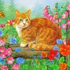 Cat and Flowers paint by numbers
