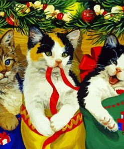Christmas Cats paint by numbers