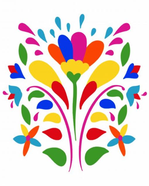 Colorful Otomi paint by numbers