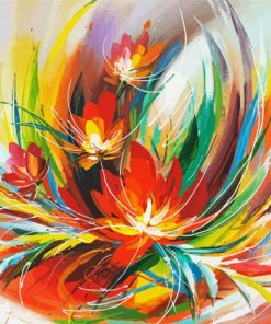 Colorful Abstract Flowers paint by numbers