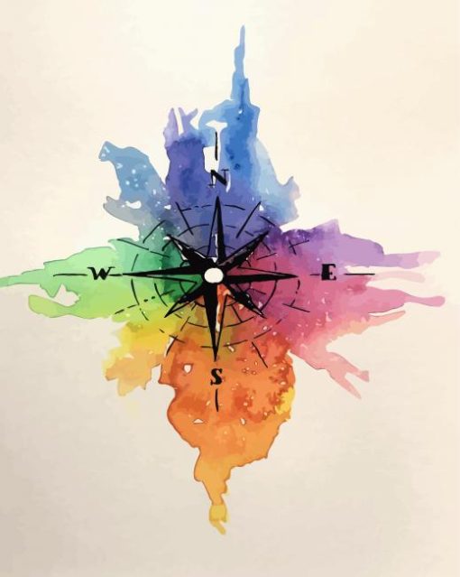 Colorful Compass paint by numbers