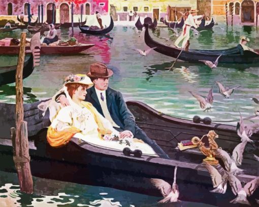 Couple in a Gondola paint by numbers