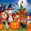 Cute Halloween Puppies paint by numbers