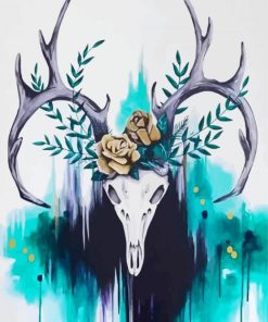 Deer Skull Illustration paint by numbers