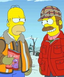 Flanders and Homer paint by numbers