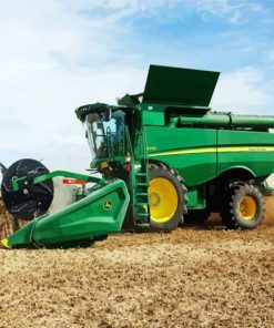 Green Combine Harvester paint by numbers