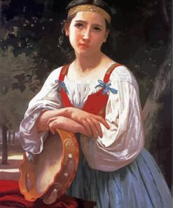 Gypsy Girl with a Basque Drum paint by numbers