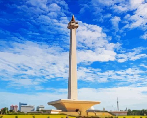 Jakarta National Monument paint by numbers