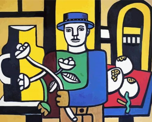 Leger The Man in The Blue Hat paint by numbers