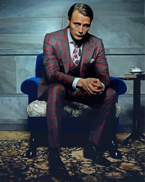 Mads Mikkelsen Hannibal paint by numbers