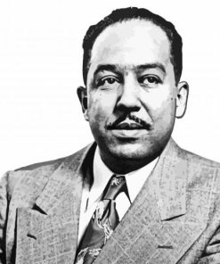 Monochrome Langston Hughes paint by numbers
