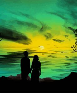 Night Beautiful Couple paint by numbers