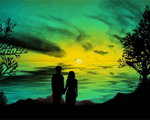 Night Beautiful Couple paint by numbers