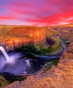 Palouse Waterfall paint by numbers
